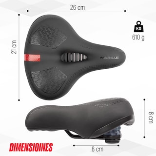 Foto 2 | Foto 2 | Asiento Mariluz para Bicicleta WL-191E-2 Urbana Negra Antiprostático 255x200 mm