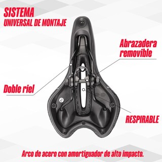 Foto 5 | Foto 5 | Asiento para Bicicleta de Montaña Mariluz 1090-1fm Antiprostático 275 x 160 mm Negro