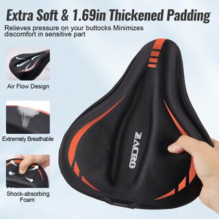 Foto 4 | Foto 4 | Cojín De Asiento De Bicicleta Zacro Acolchado En Gel Para Hombres Y Mujeres - Venta Internacional.