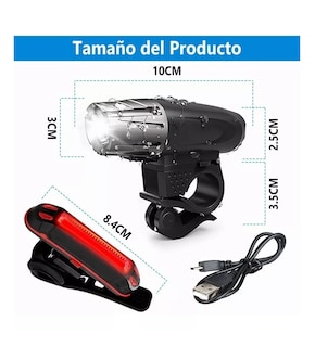 Foto 2 | Foto 2 | Luces Delanteras y Traseras de Bicicleta Eo Safe Imports Esi-7372 Linterna Negro