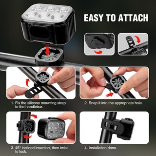 Foto 6 | Foto 6 | Juego De Luces Para Bicicleta Workpro Recargables De 1200 Mah A Prueba De Agua - Venta Internacional.