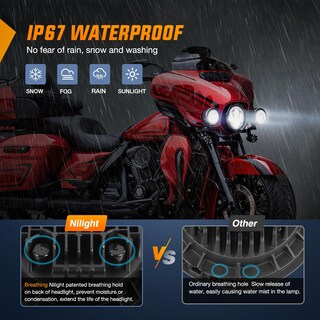 Foto 6 | Foto 6 | Kit De Faros Led Y Faros Antiniebla Para Motocicleta Nilight De 7 Pulgadas+4,5 Pulgadas - Venta Internacional.