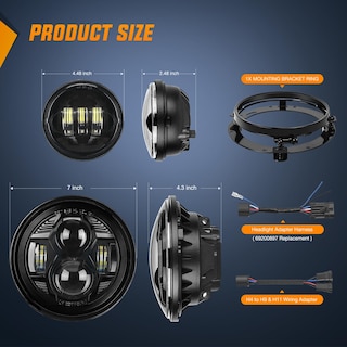 Foto 2 | Foto 2 | Kit De Faros Led Y Faros Antiniebla Para Motocicleta Nilight De 7 Pulgadas+4,5 Pulgadas - Venta Internacional.