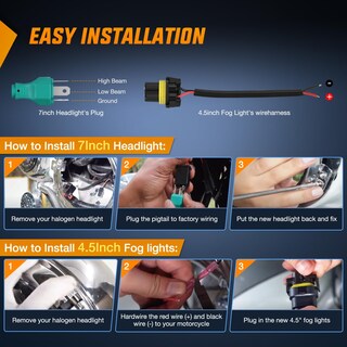 Foto 4 | Foto 4 | Kit De Faros Led Y Faros Antiniebla Para Motocicleta Nilight De 7 Pulgadas+4,5 Pulgadas - Venta Internacional.