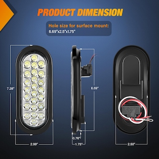 Foto 2 | Foto 2 | Luz Trasera Para Remolque Nilight, 6 Pulgadas, Ovalada, 24 Led, Blanca, 4 Unidades, 12 V - Venta Internacional.