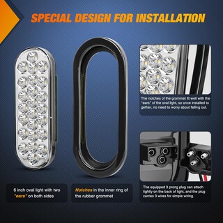 Foto 4 | Foto 4 | Luz Trasera Para Remolque Nilight, 6 Pulgadas, Ovalada, 24 Led, Blanca, 4 Unidades, 12 V - Venta Internacional.