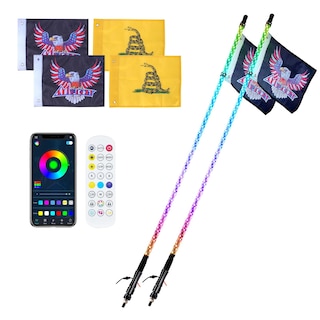 Foto 1 | Foto 1 | Persecución Rgb Whip Light Vevor De 4 Pies Y 2 Unidades Con Control Remoto - Venta Internacional.