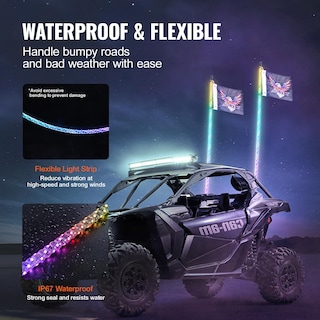 Foto 5 | Foto 5 | Persecución Rgb Whip Light Vevor De 4 Pies Y 2 Unidades Con Control Remoto - Venta Internacional.