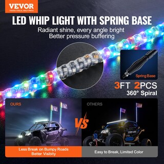 Foto 2 | Foto 2 | Whip Light Vevor De 3 Pies Con Base De Resorte, Rgb Chasing Para Utv - Venta Internacional.