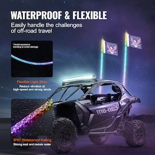 Foto 5 | Foto 5 | Whip Light Vevor De 3 Pies Con Base De Resorte, Rgb Chasing Para Utv - Venta Internacional.