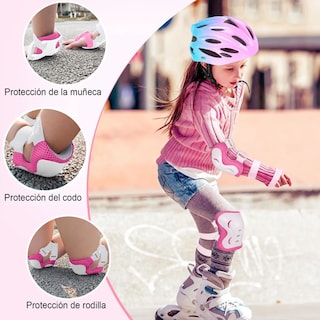 Foto 3 | Foto 3 | Kit Casco Protección Niños Rodilleras Muñequeras Coderas Estilo 2 Eo Safe Imports Esi-18695 Rosa