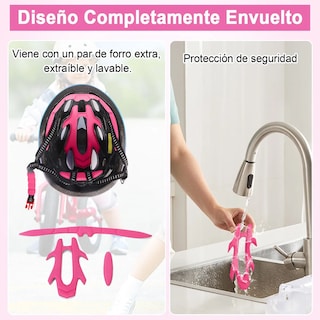 Foto 4 | Foto 4 | Kit Casco Protección Niños Rodilleras Muñequeras Coderas Estilo 2 Eo Safe Imports Esi-18695 Rosa