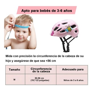 Foto 4 | Foto 4 | Casco Lab.g Protección Niño Rodillera Patín Bici Scooter 50-56cm Rosa Abeja