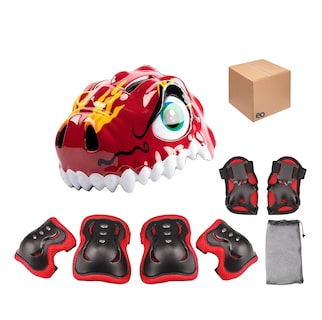 Foto 1 | Foto 1 | Set 7 Kits Casco Protección Con Rodilleras Codilleras Eo Safe Imports Esi-20833 Rojo