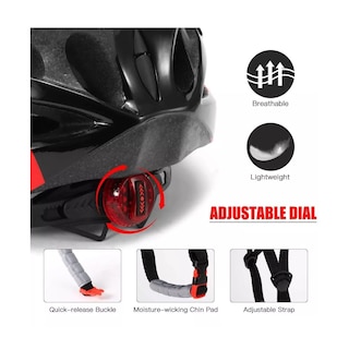 Foto 3 | Foto 3 | Casco De Bicicleta + Luz De Bicicleta Recargable Usb + Gafas Eo Safe Imports Esi-15814 Negro