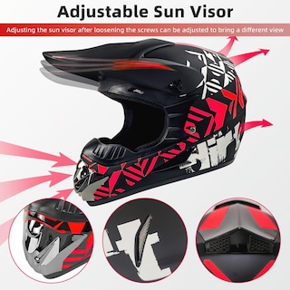 Foto 4 | Foto 4 | Casco De Motocross Spark Dot Integral Para Adulto, Rojo (grande) - Venta Internacional.