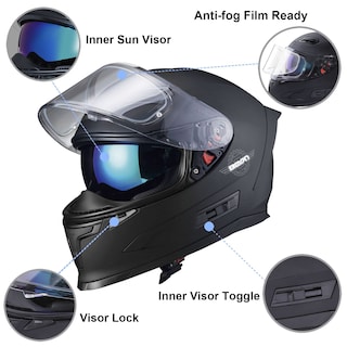 Foto 5 | Foto 5 | Casco De Moto Beon Full Face Street Bike Aprobado Por El Dot - Venta Internacional.