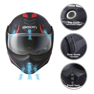Foto 5 | Foto 5 | Casco De Moto Beon, Modular Integral, Aprobado Por El Dot - Venta Internacional.