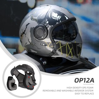 Foto 2 | Foto 2 | Casco De Moto Triangle, Cara Completa, Cara Abierta, Doble Visera Dot - Venta Internacional.