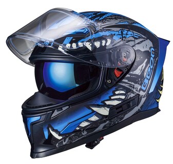 Foto 1 | Foto 1 | Casco De Moto Beon Full Face Glossy Blue Adult Xl - Venta Internacional.