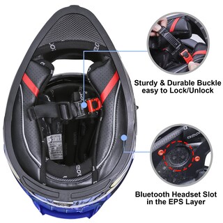 Foto 6 | Foto 6 | Casco De Moto Beon Full Face Glossy Blue Adult Xl - Venta Internacional.