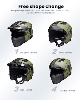 Foto 3 | Foto 3 | Casco De Moto Ilm Open Face 3/4 Half Vintage Retro Dot - Venta Internacional.