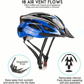 Foto 3 | Foto 3 | Casco de Bicicleta más Luz de Bicicleta Azul Unitalla