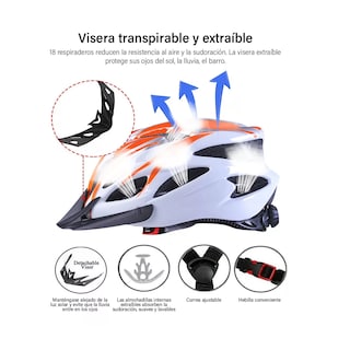 Foto 2 | Foto 2 | Set Casco De Bicicleta Unisex+luz De Bicicleta+gafas+mascara Eo Safe Imports Esi-9479 Multicolor