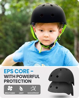 Foto 5 | Foto 5 | Bicicleta Helmet Outdoormaster Para Jóvenes Y Niños, Negro Y Verde S - Venta Internacional.