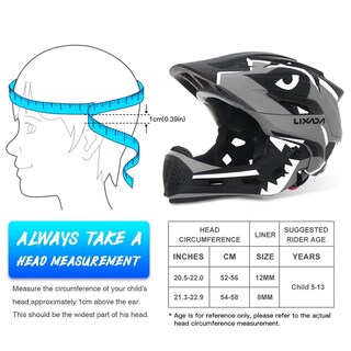 Foto 4 | Foto 4 | Casco Lixada Para Niños, Ajustable, Desmontable, Integral, Azul - Venta Internacional.