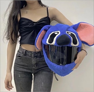 Foto 4 | Foto 4 | Funda De Casco De Moto Con Dibujos Animados Para Casco De Moto, Color Negro - Venta Internacional.