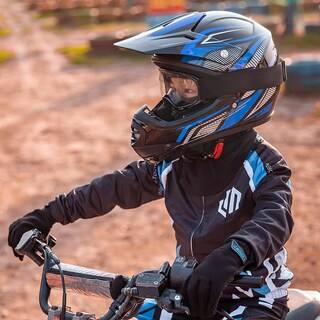 Foto 2 | Foto 2 | Casco Ilm Youth Kids Atv Motocross B07 Azul/plateado Dot - Venta Internacional.
