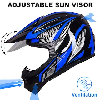Foto 5 | Foto 5 | Casco Ilm Youth Kids Atv Motocross B07 Azul/plateado Dot - Venta Internacional.