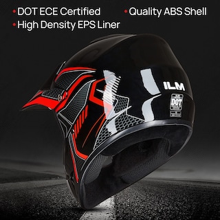 Foto 2 | Foto 2 | Casco De Moto De Cross Ilm Bld-818 Para Jóvenes Y Niños, Rojo (joven-pequeño) Dot - Venta Internacional.