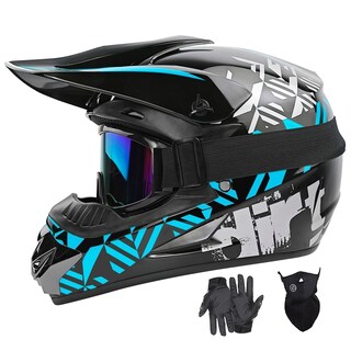 Foto 1 | Foto 1 | Casco De Motocross Spark Para Jóvenes Y Niños Aprobado Por El Dot Con Gafas Azules - Venta Internacional.