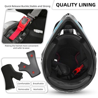 Foto 5 | Foto 5 | Casco De Motocross Spark Para Jóvenes Y Niños Aprobado Por El Dot Con Gafas Azules - Venta Internacional.