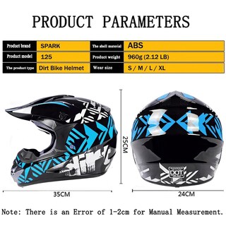 Foto 7 | Foto 7 | Casco De Motocross Spark Para Jóvenes Y Niños Aprobado Por El Dot Con Gafas Azules - Venta Internacional.