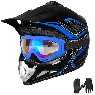Foto 1 | Foto 1 | Casco De Moto De Cross Ilm Bld-818 Para Jóvenes Y Niños, Cara Completa, Azul Dot - Venta Internacional.