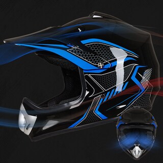 Foto 3 | Foto 3 | Casco De Moto De Cross Ilm Bld-818 Para Jóvenes Y Niños, Cara Completa, Azul Dot - Venta Internacional.