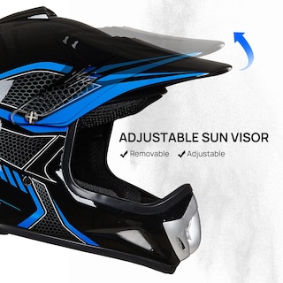 Foto 4 | Foto 4 | Casco De Moto De Cross Ilm Bld-818 Para Jóvenes Y Niños, Cara Completa, Azul Dot - Venta Internacional.