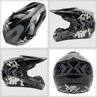 Foto 3 | Foto 3 | Casco De Motocross Spark Dot Full Face Para Adulto, Color Gris, Talla Xl - Venta Internacional.