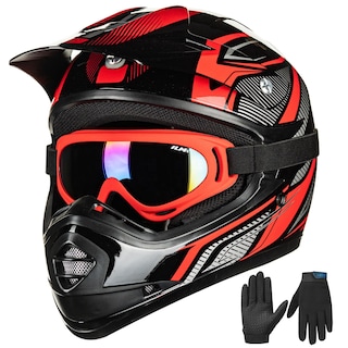 Foto 1 | Foto 1 | Casco Ilm Para Jóvenes Y Niños, Atv Motocross B07, Rojo/plateado, Aprobado Por El Dot - Venta Internacional.