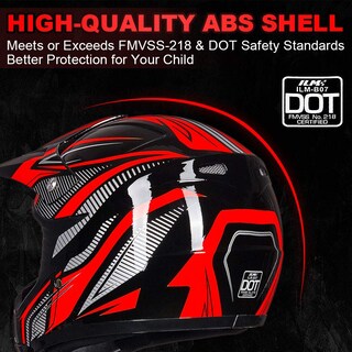 Foto 3 | Foto 3 | Casco Ilm Para Jóvenes Y Niños, Atv Motocross B07, Rojo/plateado, Aprobado Por El Dot - Venta Internacional.