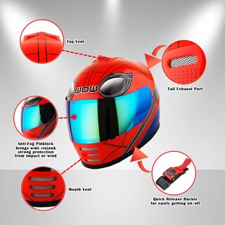 Foto 4 | Foto 4 | Casco De Moto Wow Full Face Street Bike Bmx Para Niños, Azul - Venta Internacional.