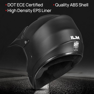 Foto 2 | Foto 2 | Casco De Moto De Cross Ilm Bld-818 Para Jóvenes Y Niños, Negro Mate, Dot - Venta Internacional.