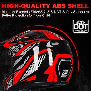 Foto 3 | Foto 3 | Casco Ilm Youth Kids Atv Motocross B07 Rojo/plateado (youth-s) - Venta Internacional.