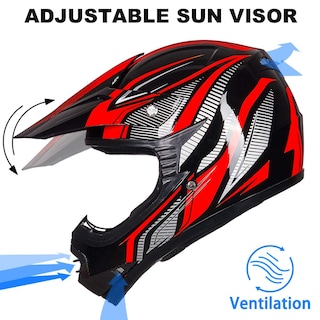 Foto 5 | Foto 5 | Casco Ilm Youth Kids Atv Motocross B07 Rojo/plateado (youth-s) - Venta Internacional.