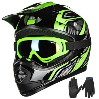 Foto 1 | Foto 1 | Casco Ilm Youth Kids Atv Motocross B07 Verde/plateado Dot - Venta Internacional.