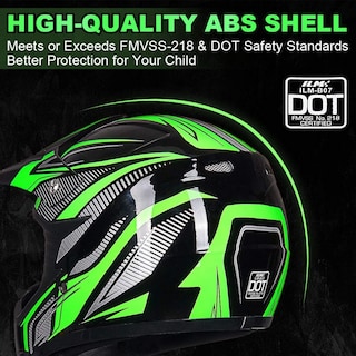 Foto 2 | Foto 2 | Casco Ilm Youth Kids Atv Motocross B07 Verde/plateado Dot - Venta Internacional.