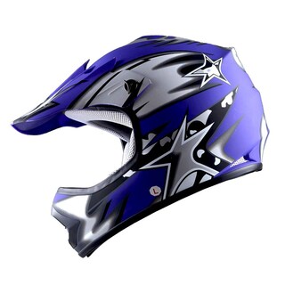 Foto 2 | Foto 2 | Casco Wow Para Niños De Motocross Bmx Mx Atv Star, Color Azul Mate - Venta Internacional.